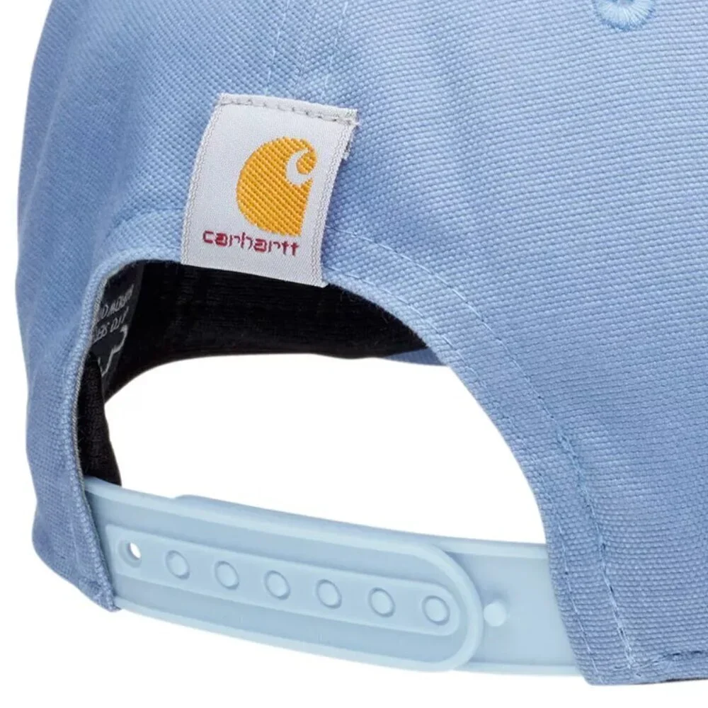 NWT Carhartt Mountain Patch Blue Canvas Flat Brim Hat